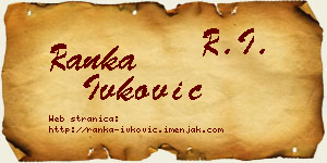 Ranka Ivković vizit kartica